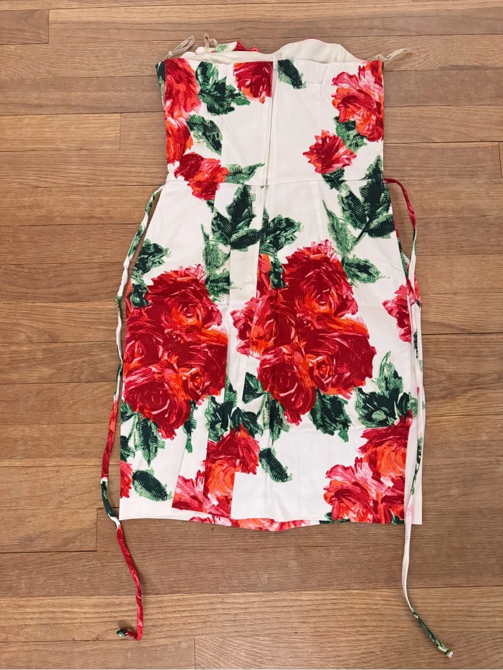 Teeze Me Juniors Women's Red White Floral Strapless Mini Dress - Size 5  b21